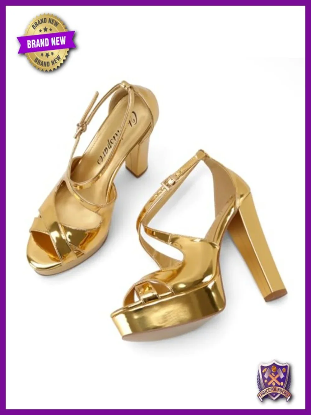 Chunky Block High Heel Platform Sandals Peep Toe Crisscross Strappy Ankle Strap